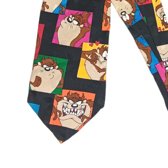 Looney Tunes Tasmanian Devil Silk Tie Men’s 61” Warner Bros Taz Designer Wide - Picture 1 of 4